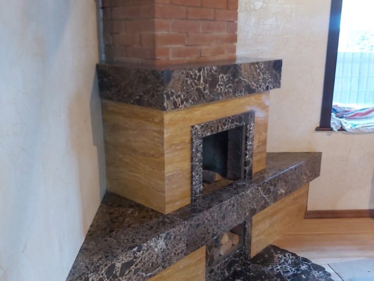 Mramor Travertine Amarilo i Emperador Dark